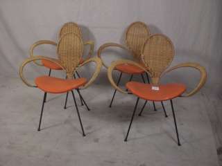 1960s Vintage Iron Dining Chairs w/ Rushing Back 0049*.  