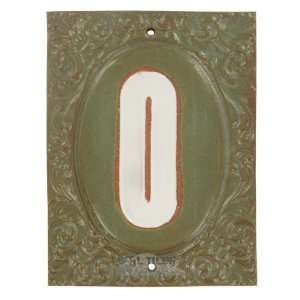   Victorian house numbers   #0 in pesto & marshmallow