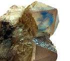 Papagoite & Calcite in Quartz, Musina Copper Mine, RSA