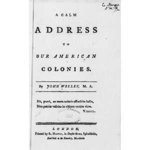 John Wesley,Address to our American Colonies,1775,Title