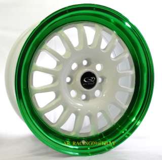   Bidding on a Brand New Set of 15 Rota TrackR2 White with Green Lip