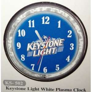  Keystone Light Beer Plasma Clock Light