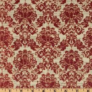  44 Wide Lost & Found Sparkle Damask Red Fabric By The 
