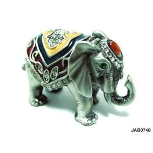    Medium Thai Elephant Bejeweled Trinket Box 