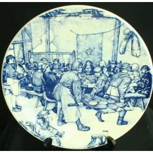  Blue Delft Plate Charger Bruegel Peasant Wedding Feast 