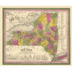   STATE OF NEW YORK (NY) BY AUGUSTUS MITCHELL 1846 MAP