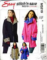 McCalls 5219 Sewing Pattern Misses Size Xsm Med Jacket  