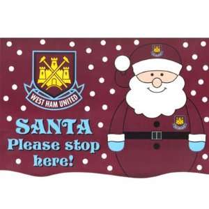  West Ham United FC. Santa Stop Here Window Sticker Sports 