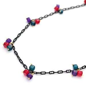  [Aznavour] Lovely & Cute Cube Bloom Necklace / Black 