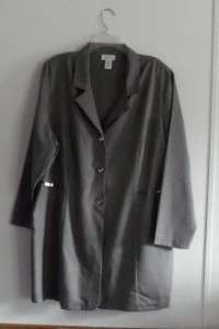 Roamans Woman 2X gray Poly Unlined Long Sleeve Long Jacket  