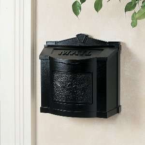  Gaines Mailboxes Black Wall Mailbox with Black Eagle 