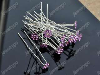 100 MIX LOT CRYSTAL Bridal HAIR JEWELRY womens HAIRPINS  