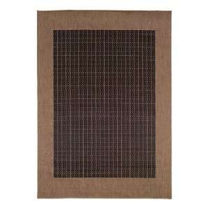 Black/Cocoa Checkered Field Rug, 76 x 109 