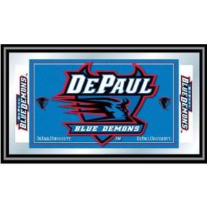 DePaul University Logo and Mascot Framed Mirror   Game Room Products 