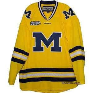  Michigan Reebok Hockey Yellow Jerseys