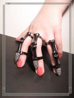   Hand Finger Bones Ring Gothic Punk Skull Delfina Delettrez Gaga  