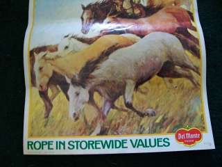 DEL MONTE FOOD COWBOY AND HORSES ROPE IN STORE WIDE VALUES ROUND UP 