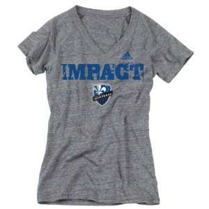 Montreal Impact Womens Heathered Grey adidas Roughed Up Tri Blend V 