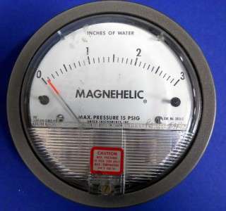DWYER 2003C MAGNEHELIC DIFFERENTIAL GAUGE, 0 3 WATER, 15 PSIG  