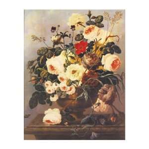  Roses, Carnations, Convolvuli by Johann Dreschler 13x16 
