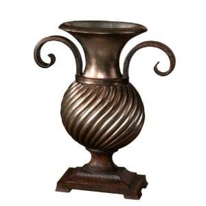 Berti Short, Metal Antique Vase, Accent Decor, Urns 