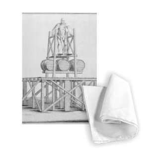  Thomas Topham the Strongman lifting water   Tea Towel 