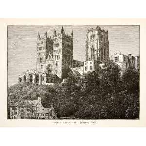  Wood Engraving (Photoxylograph) Durham Cathedral England Romanesque 