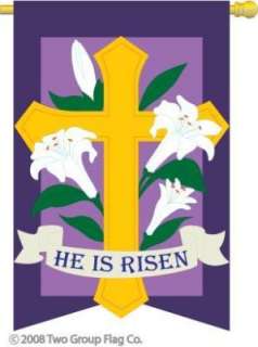 28 X 44 HE IS RISEN EASTER APPLIQUE FLAG BRAND NEW  