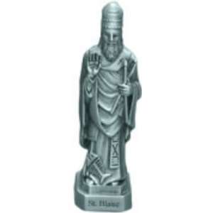  St. Blaise   3 1/2 Pewter Statue with Prayer Card (JC 