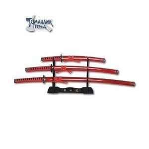   Piece Samurai Red Dragon Sword Set with Stand