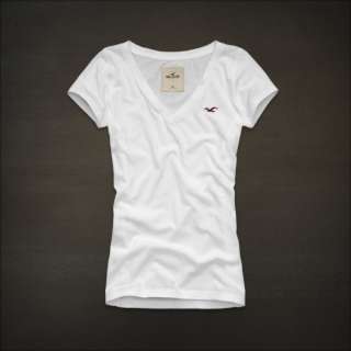 2012 NEW Hollister by Abercrombie womens V Neck Classic LgoTee T Shirt 