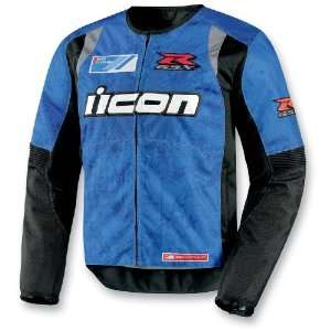  ICON OVERLORD TEXTILE GSX R JACKET (LARGE) (BLUE 