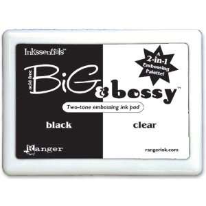  New   Big & Bossy Embossing Pad #3 Two Tone   Black & Wh 