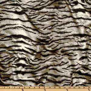  58 Wide Charmeuse Satin Wild Tiger Black/Beige Fabric By 