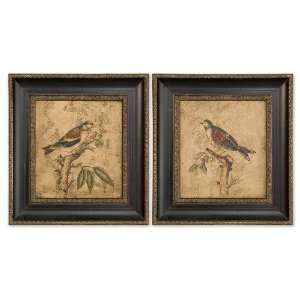  Uttermost Colorful Birds On Branch I II Paintings   Set of 