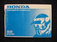 Honda 1992 Z50R Z50 Z 50 R (review pic) Original Owners Manual  