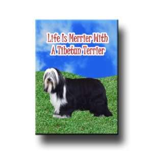  Tibetan Terrier Life Is Merrier Fridge Magnet Everything 