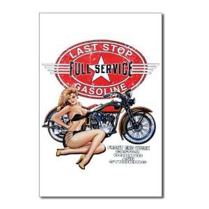 Postcards (8 Pack) Last Stop Full Service Gasoline Motorcycle Girl