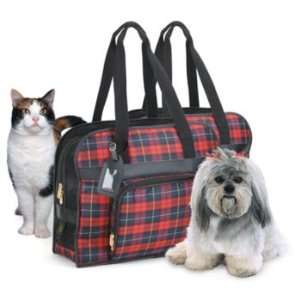  Park Avenue Pet Tote Red Plaid Small