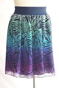 Rafaella NEW Plus Sz 1X/2X/3X Blue/Purple/Green Lined Floral Skirt NWT 
