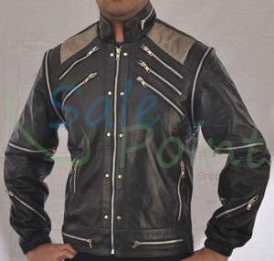 Michael Jackson Beat IT Black Faux Leather Jacket  