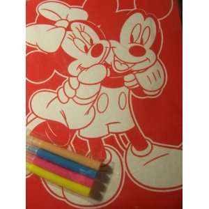 Disney Mickey Mouse Velvet Art with 4 Markers ~ Minnie Hugging Mickey 