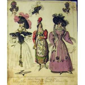   1829 Womens Fashion Grecian Costumes Evening Dress Hat
