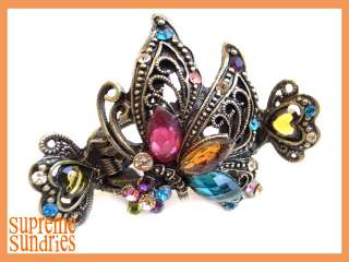 Multi Color Crystal Flying Butterfly Hair Clip Claw 138  