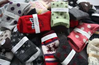 Pairs New Warm For Winter Wool Rabbit Sock Girl Women Snow Dots 