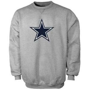  Mens Dallas Cowboys Ash Premier Logo Sweatshirt Sports 
