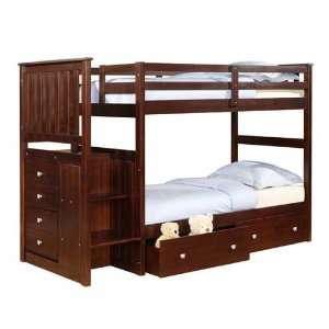  Donco twin Mission Stairway Bunkbed cappuccino