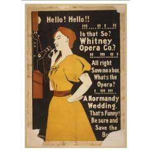 Historic Theater Poster (M), Hello Hello Is that so? Whitney Opera 