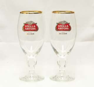 STELLA ARTOIS Chalice Glasses(2). Complete 9 Step Pouring Ritual ANNO 