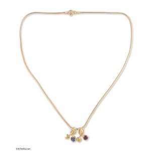  Gold vermeil garnet and iolite heart necklace, In My 